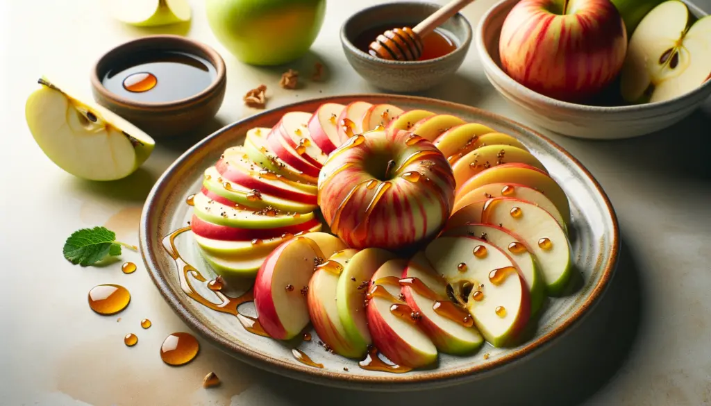 Rebanadas de Manzana con Miel o Algarrobina